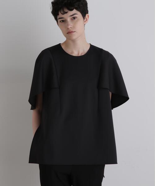 LE PHIL（ルフィル）の「◆ライトダンボールケープブラウス（シャツ/ブラウス・レディース・ブラック/ホワイト・F）」の3枚目の写真