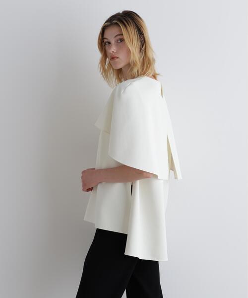 LE PHIL（ルフィル）の「◆ライトダンボールケープブラウス（シャツ/ブラウス・レディース・ブラック/ホワイト・F）」の8枚目の写真