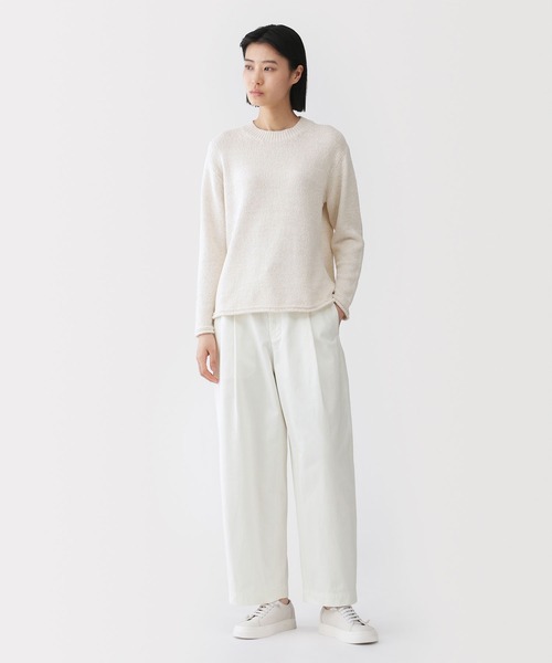 MUJI Labo（ムジラボ）の「〔MUJI Labo〕婦人　コットンキャンバス　タックバレルパンツ（その他パンツ・レディース・ブラック/オフホワイト・XL/L/M/S）」の3枚目の写真