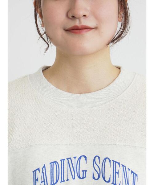 Samansa Mos2（サマンサ モスモス）の「切替ミニ裏毛プリントスウェット（Tシャツ/カットソー・レディース・オフホワイト/チャコールグレー/グレー・F）」の9枚目の写真