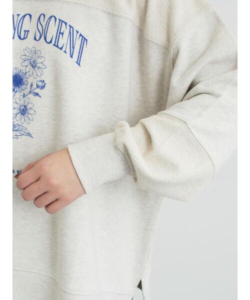 Samansa Mos2（サマンサ モスモス）の「切替ミニ裏毛プリントスウェット（Tシャツ/カットソー・レディース・オフホワイト/チャコールグレー/グレー・F）」の12枚目の写真