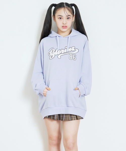 LOVETOXIC（ラブトキシック）の「【LTXC/綿100%】ロゴパーカチュニックワンピ（ワンピース・キッズ・ブラック/サックスブルー/ホワイト系その他/トップグレー・S:140cm/L:160cm/130cm/M:150cm）」の4枚目の写真