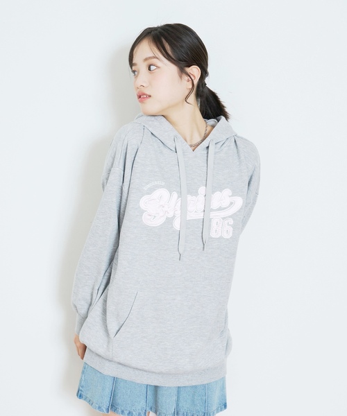 LOVETOXIC（ラブトキシック）の「【LTXC/綿100%】ロゴパーカチュニックワンピ（ワンピース・キッズ・ブラック/サックスブルー/ホワイト系その他/トップグレー・S:140cm/L:160cm/130cm/M:150cm）」の3枚目の写真