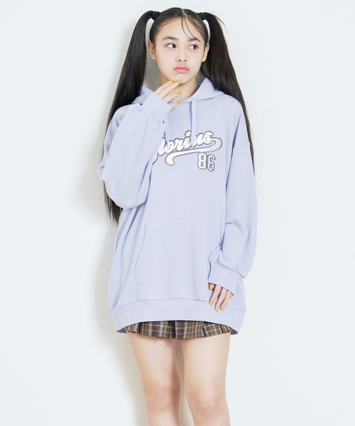 LOVETOXIC（ラブトキシック）の「【LTXC/綿100%】ロゴパーカチュニックワンピ（ワンピース・キッズ・ブラック/サックスブルー/ホワイト系その他/トップグレー・S:140cm/L:160cm/130cm/M:150cm）」の8枚目の写真