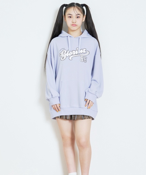 LOVETOXIC（ラブトキシック）の「【LTXC/綿100%】ロゴパーカチュニックワンピ（ワンピース・キッズ・ブラック/サックスブルー/ホワイト系その他/トップグレー・S:140cm/L:160cm/130cm/M:150cm）」の9枚目の写真