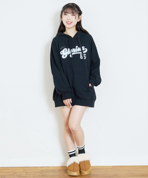 LOVETOXIC（ラブトキシック）の「【LTXC/綿100%】ロゴパーカチュニックワンピ（ワンピース・キッズ・ブラック/サックスブルー/ホワイト系その他/トップグレー・S:140cm/L:160cm/130cm/M:150cm）」の11枚目の写真