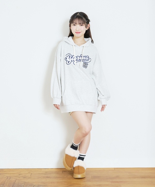 LOVETOXIC（ラブトキシック）の「【LTXC/綿100%】ロゴパーカチュニックワンピ（ワンピース・キッズ・ブラック/サックスブルー/ホワイト系その他/トップグレー・S:140cm/L:160cm/130cm/M:150cm）」の15枚目の写真