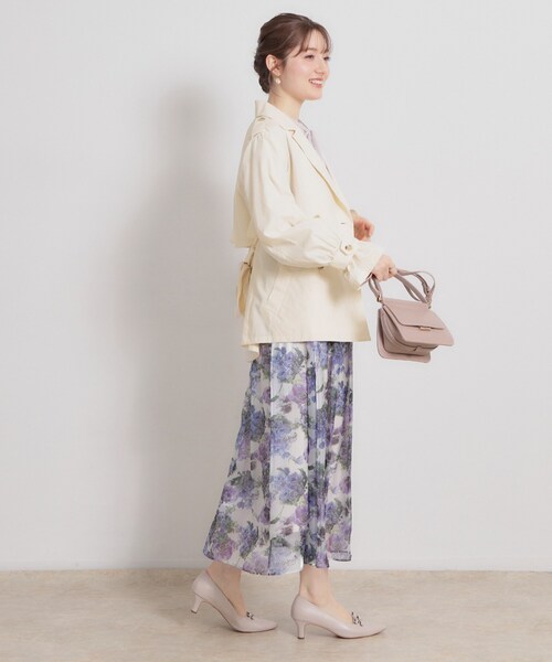 couture brooch（クチュールブローチ）の「【撥水・洗える】ハーフ トレンチコート（トレンチコート・レディース・ネイビー/ベージュ/アイボリー・40/42/38/36）」の9枚目の写真