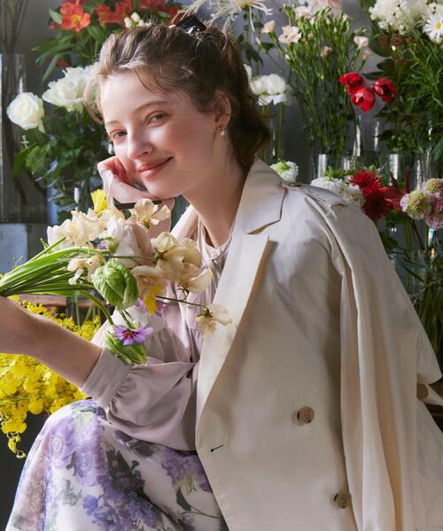 couture brooch（クチュールブローチ）の「【撥水・洗える】ハーフ トレンチコート（トレンチコート・レディース・ネイビー/ベージュ/アイボリー・40/42/38/36）」の17枚目の写真