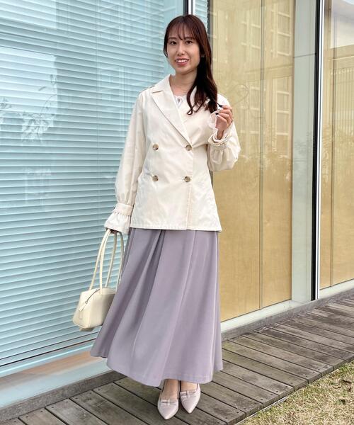 couture brooch（クチュールブローチ）の「【撥水・洗える】ハーフ トレンチコート（トレンチコート・レディース・ネイビー/ベージュ/アイボリー・40/42/38/36）」の18枚目の写真