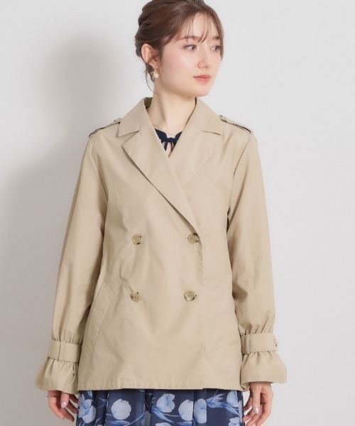 couture brooch(クチュールブローチ)の「【撥水・洗える】ハーフ トレンチコート(トレンチコート・レディース・ネイビー/ベージュ/アイボリー・40/42/38/36)」の16枚目の写真