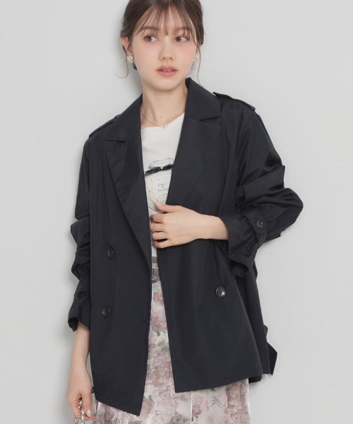 couture brooch(クチュールブローチ)の「【撥水・洗える】ハーフ トレンチコート(トレンチコート・レディース・ネイビー/ベージュ/アイボリー・40/42/38/36)」の22枚目の写真