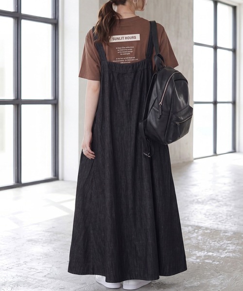 SELECT LEVERY（セレクトリベリー）の「デニムフレアジャンパースカート（デニムスカート・レディース・ブルー/ワンウォッシュ/ブラック・SMALL/MEDIUM/LARGE/X-LARGE）」の6枚目の写真