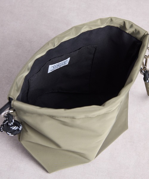 SPRUCE（スプルース）の「EM:クロスコードショルダー 軽量 巾着（ショルダーバッグ・レディース・ピンク/ブラック/カーキ・FREE）」の21枚目の写真