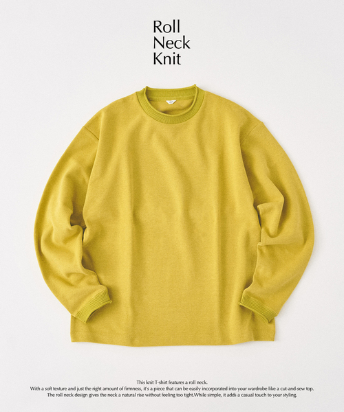 417 EDIFICE（フォーワンセブンエディフィス）の「ロールネック ニットクルー（Tシャツ/カットソー・メンズ・イエロー/オレンジ/ブルー系その他/ライトグレー/ブラック・LARGE/MEDIUM）」の5枚目の写真