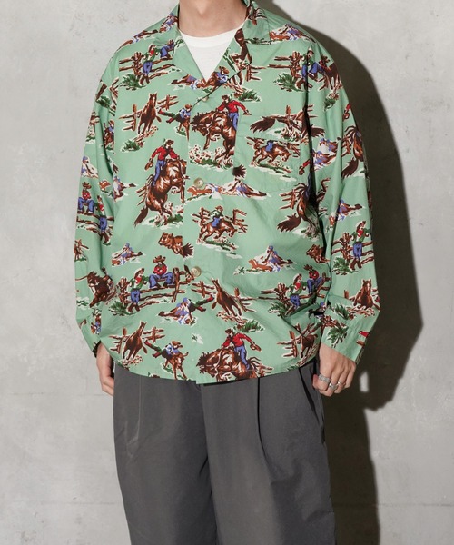 TOWNCRAFT(タウンクラフト)の「TOWNCRAFT / タウンクラフト PRINTED PAJAMA JACKET パジャマ プリント シャツジャケット(シャツ/ブラウス・メンズ・ブルー/その他1/グリーン・LARGE/MEDIUM)」の19枚目の写真