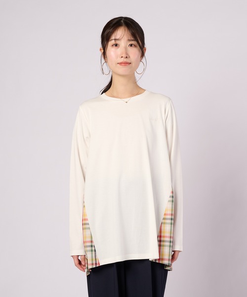 Arnold Palmer(アーノルドパーマー)の「パーマーチェック ドッキング プルオーバー(Tシャツ/カットソー・レディース・オフホワイト/ライトブルー/ネイビー・M/L/S)」の9枚目の写真