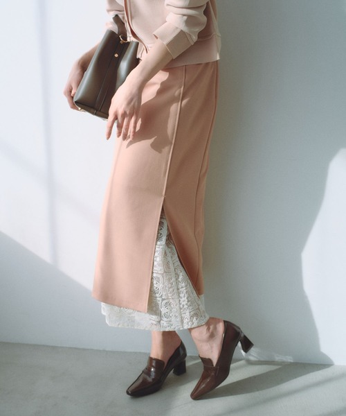 Andemiu(アンデミュウ)の「【2set】レースIラインスカート639325(スカート・レディース・ライトベージュ/ピンク/ネイビー・MEDIUM/SMALL)」の1枚目の写真