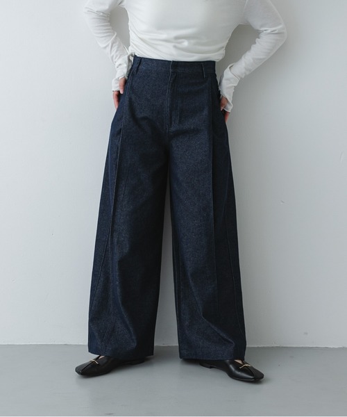 SENSE OF PLACE by URBAN RESEARCH(センスオブプレイスバイアーバンリサーチ)の「デニムライクスラックス(デニムパンツ・レディース・ブラック/ワンウォッシュ/ライトインディゴブルー・MEDIUM/SMALL)」の3枚目の写真