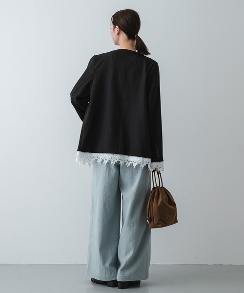 SENSE OF PLACE by URBAN RESEARCH(センスオブプレイスバイアーバンリサーチ)の「デニムライクスラックス(デニムパンツ・レディース・ブラック/ワンウォッシュ/ライトインディゴブルー・MEDIUM/SMALL)」の8枚目の写真