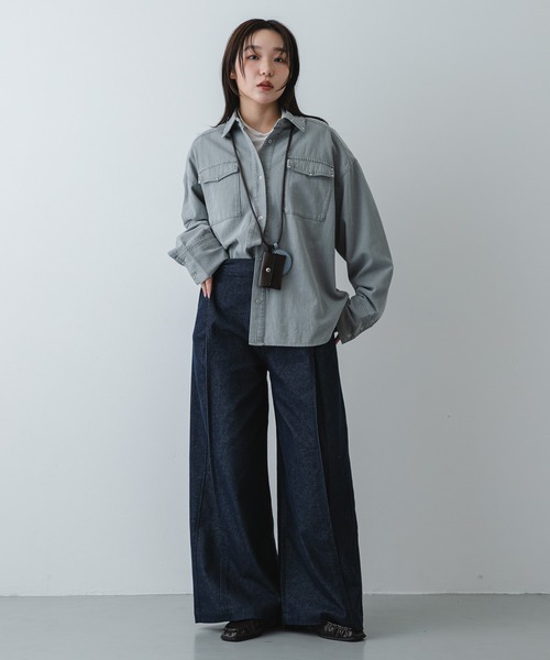 SENSE OF PLACE by URBAN RESEARCH(センスオブプレイスバイアーバンリサーチ)の「デニムライクスラックス(デニムパンツ・レディース・ブラック/ワンウォッシュ/ライトインディゴブルー・MEDIUM/SMALL)」の12枚目の写真