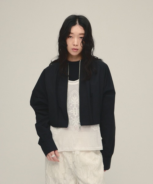 eL（エル）の「【eL】Dolman Zip Blouson/647394（ブルゾン・レディース・ベージュ/ブラック・FREE）」の5枚目の写真