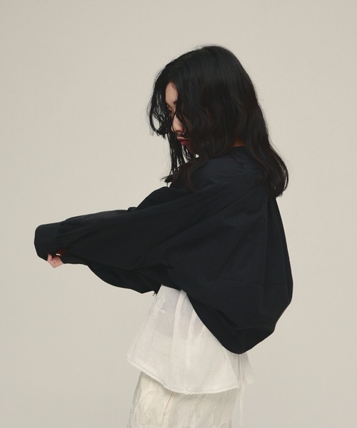 eL（エル）の「【eL】Dolman Zip Blouson/647394（ブルゾン・レディース・ベージュ/ブラック・FREE）」の6枚目の写真