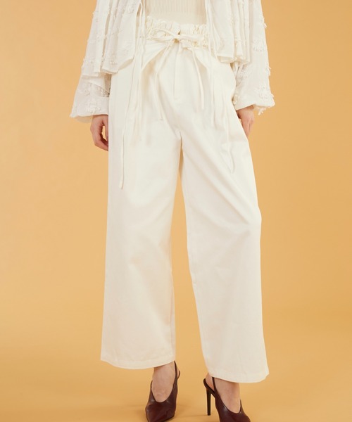 【crinkle crinkle crinkle】frill belt chino pants/フリルベルトチノパンツ