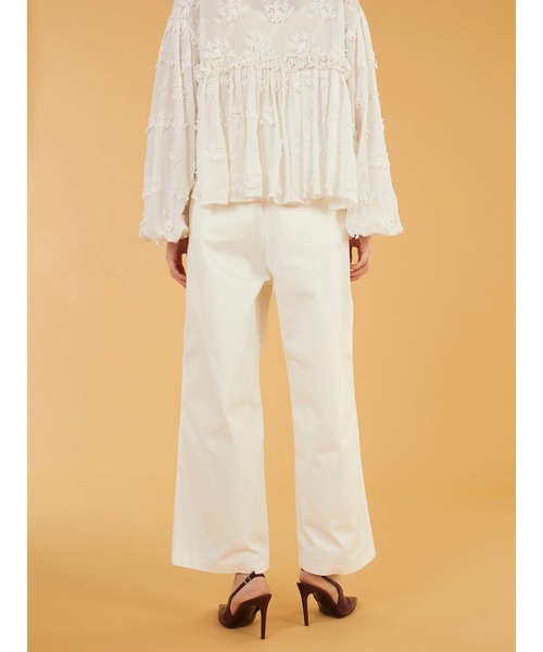 crinkle crinkle crinkle(クリンクルクリンクルクリンクル)の「【crinkle crinkle crinkle】frill belt chino pants/フリルベルトチノパンツ(チノパンツ・レディース・ホワイト/ベージュ・MEDIUM/SMALL)」の5枚目の写真