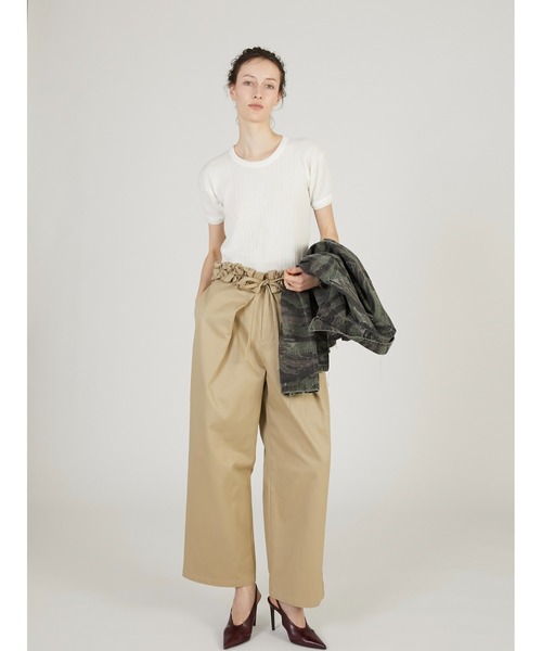crinkle crinkle crinkle(クリンクルクリンクルクリンクル)の「【crinkle crinkle crinkle】frill belt chino pants/フリルベルトチノパンツ(チノパンツ・レディース・ホワイト/ベージュ・MEDIUM/SMALL)」の12枚目の写真