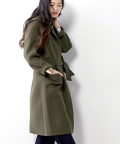 UNITED ARROWS(ユナイテッドアローズ)の「UWMF W フーデッド ガウンコート②◆(その他アウター・レディース・ベージュ/オリーブ/ネイビー・36/38)」の3枚目の写真