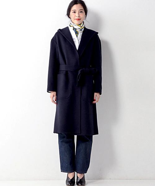 UNITED ARROWS(ユナイテッドアローズ)の「UWMF W フーデッド ガウンコート②◆(その他アウター・レディース・ベージュ/オリーブ/ネイビー・36/38)」の5枚目の写真