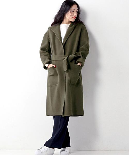 UNITED ARROWS(ユナイテッドアローズ)の「UWMF W フーデッド ガウンコート②◆(その他アウター・レディース・ベージュ/オリーブ/ネイビー・36/38)」の15枚目の写真