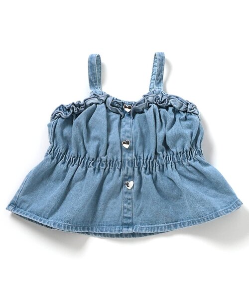 apres les cours（アプレレクール）の「フリルハートボタンビスチェ（その他トップス・キッズ・サックスブルー/チェック・100/90/140/130/120/110）」の10枚目の写真