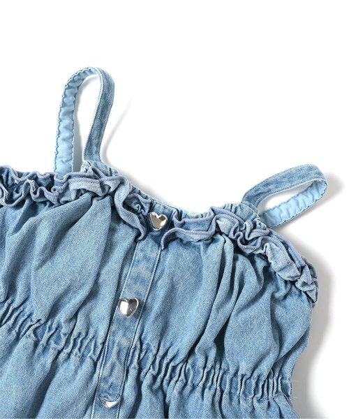 apres les cours（アプレレクール）の「フリルハートボタンビスチェ（その他トップス・キッズ・サックスブルー/チェック・100/90/140/130/120/110）」の13枚目の写真