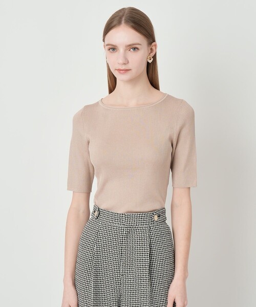 ANAYI（アナイ）の「アセテートポリエステル半袖プルオーバー（ニット/セーター・レディース・ホワイト/ブルー/ミント/ラベンダー/ブラック/ベージュ・38/36）」の3枚目の写真