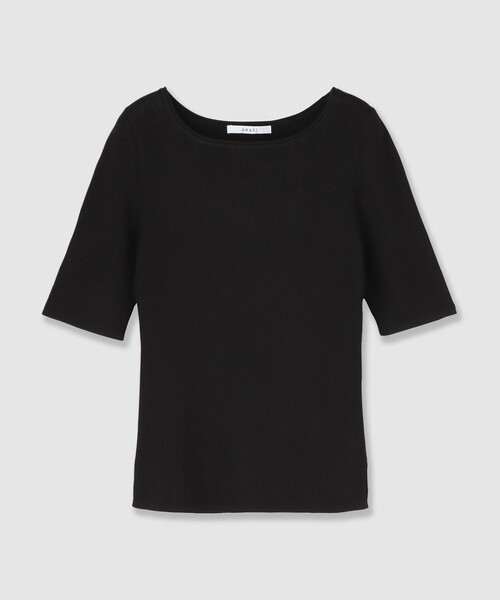 ANAYI（アナイ）の「アセテートポリエステル半袖プルオーバー（ニット/セーター・レディース・ホワイト/ブルー/ミント/ラベンダー/ブラック/ベージュ・38/36）」の2枚目の写真