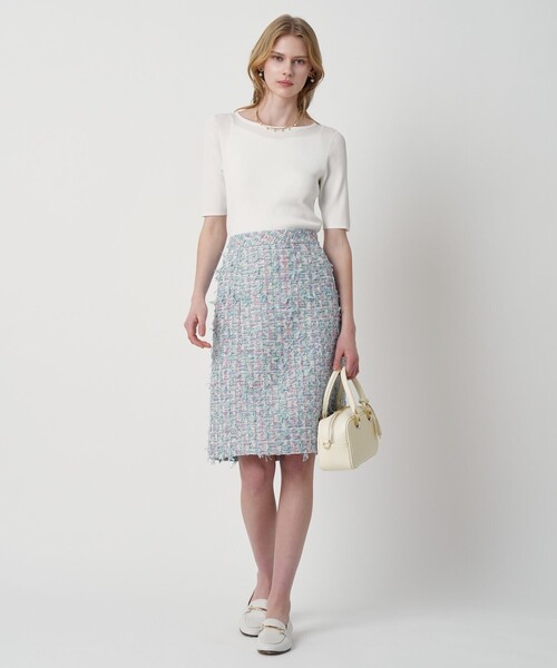 ANAYI（アナイ）の「アセテートポリエステル半袖プルオーバー（ニット/セーター・レディース・ホワイト/ブルー/ミント/ラベンダー/ブラック/ベージュ・38/36）」の13枚目の写真