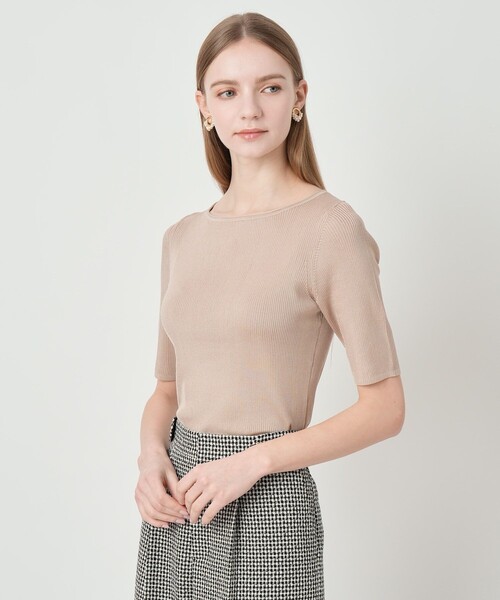 ANAYI（アナイ）の「アセテートポリエステル半袖プルオーバー（ニット/セーター・レディース・ホワイト/ブルー/ミント/ラベンダー/ブラック/ベージュ・38/36）」の20枚目の写真