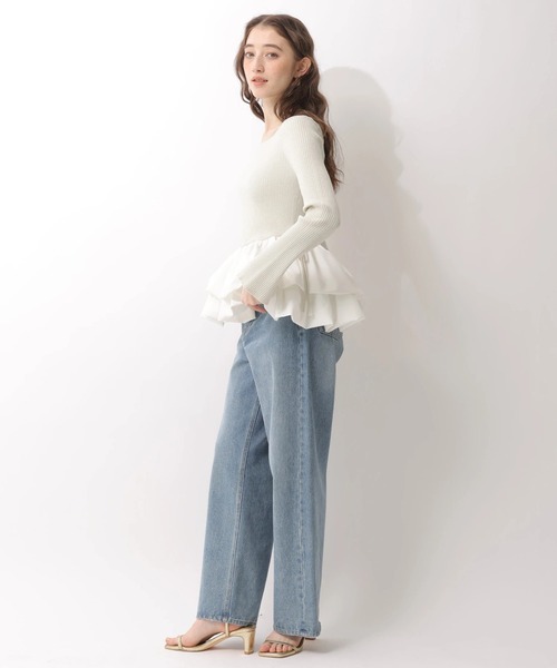 Rirandture（リランドチュール）の「ティアードペプラムドッキングニット（ニット/セーター・レディース・ブラック/ベージュ系その他・2）」の14枚目の写真