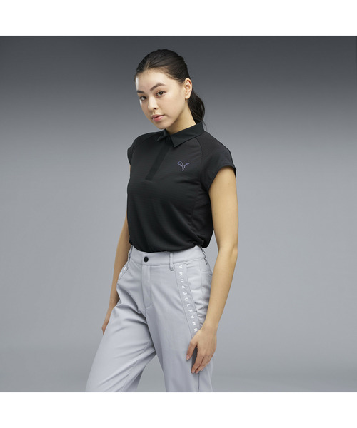 PUMA(プーマ)の「PUMA プーマ ウィメンズ ゴルフ シャドウキャット ジク 半袖 ポロシャツ(ポロシャツ・レディース・ホワイト系その他/ブラック/ブルー系その他・X-LARGE/MEDIUM/SMALL/LARGE)」の1枚目の写真