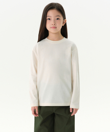 リラックスドクルーネック長袖Tシャツ[クリーム]