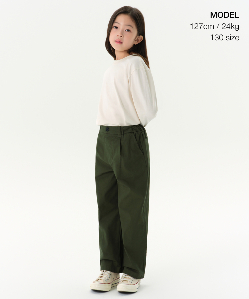 MUSINSA STANDARD KIDS（ムシンサスタンダードキッズ）の「リラックスドクルーネック長袖Tシャツ[クリーム]（Tシャツ/カットソー・レディース・その他・100/110/120/130/140/150/160）」の2枚目の写真