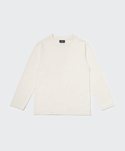MUSINSA STANDARD KIDS（ムシンサスタンダードキッズ）の「リラックスドクルーネック長袖Tシャツ[クリーム]（Tシャツ/カットソー・レディース・その他・100/110/120/130/140/150/160）」の3枚目の写真
