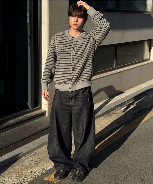 FLAWSROOM(フローズルーム)の「Aftersun Stripe Cardigan GREY(カーディガン/ボレロ・メンズ・その他・MEDIUM/LARGE)」の5枚目の写真