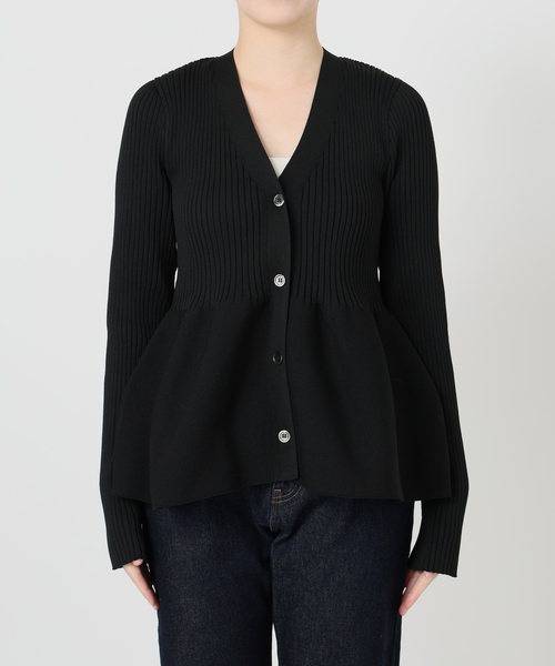 SLOBE IENA（スローブイエナ）の「《WEB限定/追加2》Vネックペプラムカーディガン（カーディガン/ボレロ・レディース・ブラック・FREE）」の20枚目の写真