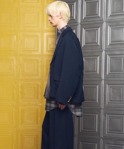 MAISON SPECIAL（メゾンスペシャル）の「《UNISEX》Clear Trichotine Relax-Over 2B Tailored Jacket/クリアトリコチンリラックスオーバー2Bテーラードジャケット【MAISON SPECIAL/メゾンスペシャル】■セットアップ対応■（テーラードジャケット・メンズ・グレイッシュベージュ/ブラック/ネイビー・0/2/1）」の14枚目の写真