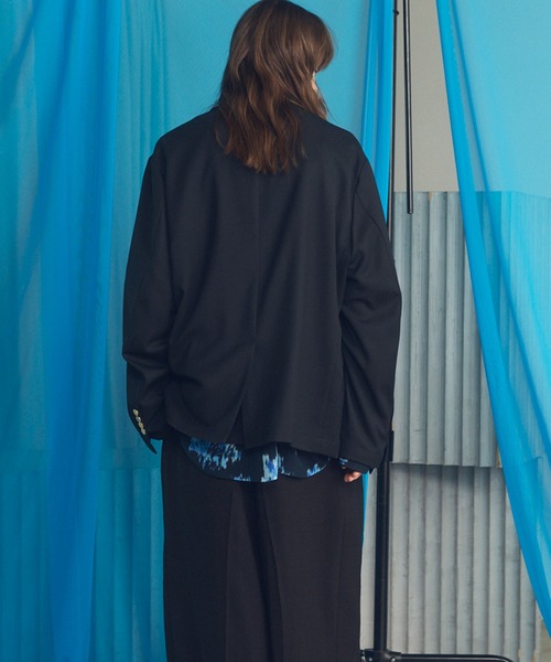 MAISON SPECIAL（メゾンスペシャル）の「《UNISEX》Clear Trichotine Relax-Over 2B Tailored Jacket/クリアトリコチンリラックスオーバー2Bテーラードジャケット【MAISON SPECIAL/メゾンスペシャル】■セットアップ対応■（テーラードジャケット・メンズ・グレイッシュベージュ/ブラック/ネイビー・0/2/1）」の9枚目の写真