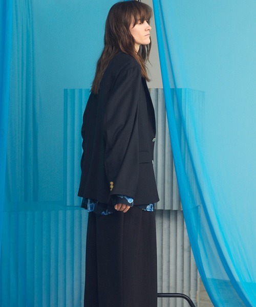 MAISON SPECIAL（メゾンスペシャル）の「《UNISEX》Clear Trichotine Relax-Over 2B Tailored Jacket/クリアトリコチンリラックスオーバー2Bテーラードジャケット【MAISON SPECIAL/メゾンスペシャル】■セットアップ対応■（テーラードジャケット・メンズ・グレイッシュベージュ/ブラック/ネイビー・0/2/1）」の8枚目の写真