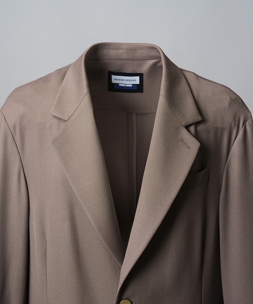 MAISON SPECIAL（メゾンスペシャル）の「《UNISEX》Clear Trichotine Relax-Over 2B Tailored Jacket/クリアトリコチンリラックスオーバー2Bテーラードジャケット【MAISON SPECIAL/メゾンスペシャル】■セットアップ対応■（テーラードジャケット・メンズ・グレイッシュベージュ/ブラック/ネイビー・0/2/1）」の20枚目の写真